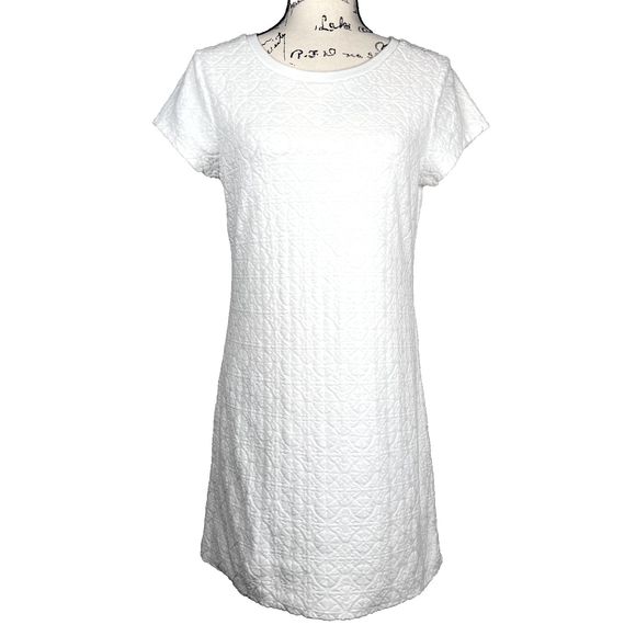 Lands' End Sz XS Terry Cloth Mini Dress Floral White Cap Sleeve - Picture 1 of 10